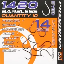 Frenzee 1420 Barbless Eyed Hooks (10 Hooks)