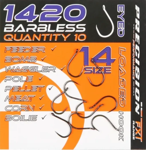 Frenzee 1420 Barbless Eyed Hook (Size 14)